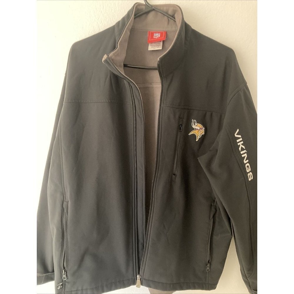NFL Minnesota Vikings Football Black Jacket washable casual Fan apparel Sports